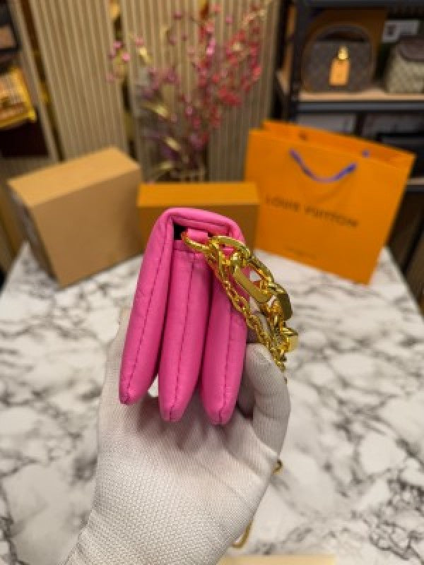 LOUIS  VUITTON COUSSIN NANO BAG WITH OG DOUBLE BOX PREMIUM QUALITY (PINK)