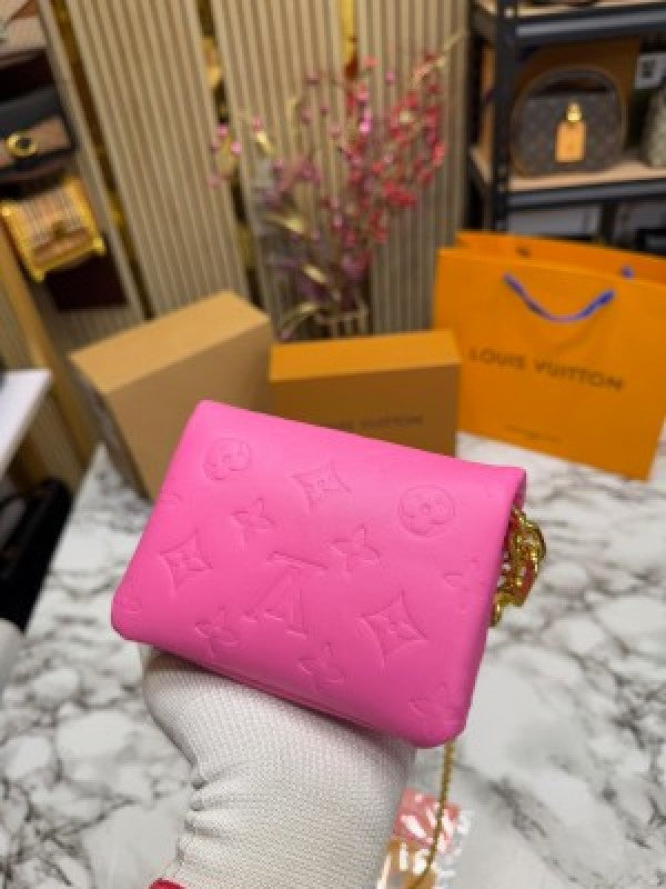 LOUIS  VUITTON COUSSIN NANO BAG WITH OG DOUBLE BOX PREMIUM QUALITY (PINK)