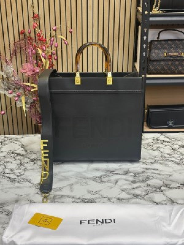 Fendi  Sunshine  Large  Tote  Bag  With  Dustbag  Including  Card  (Black)
