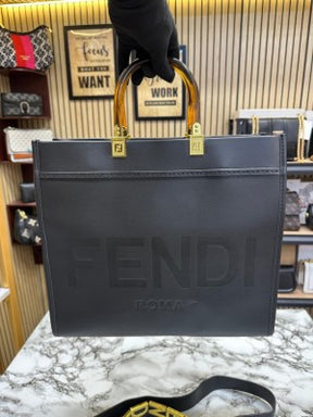 Fendi  Sunshine  Large  Tote  Bag  With  Dustbag  Including  Card  (Black)