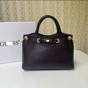 GUESS QUATTRO G LUXURY SATHCHEL HANDBAG WITH OG BOX AND DUST BAG PREMIUM QUALITY (BLACK)