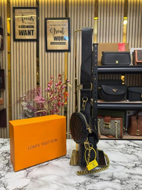 LOUIS  VUITTON WAVE MULTI POCHETTE WITH BOX AND DUST BAG (BLACK)