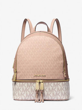 Michael  Kors  Rhea  Medium  Color Block  Pink  Logo  Backpack  Pink  1003