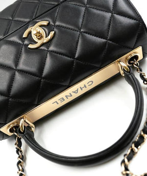 Chanel  quilted cc crush mini flap black purse with Folding box 5469