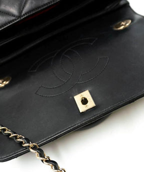 Chanel  quilted cc crush mini flap black purse with Folding box 5469