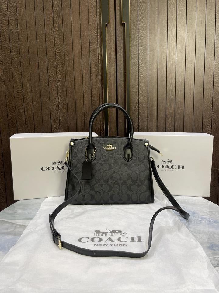 Coac  h Satchel Top Handle Sleek with magnet box 535