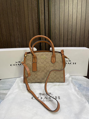 Coac  h Satchel Top Handle Sleek with magnet box 536
