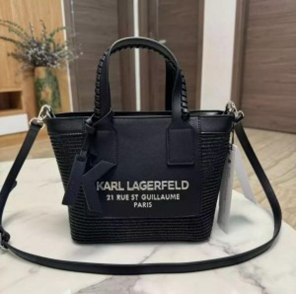 KARL  LAGERFELD  LEATHER  STRUCTURED  HANDHELD  BAG  5123