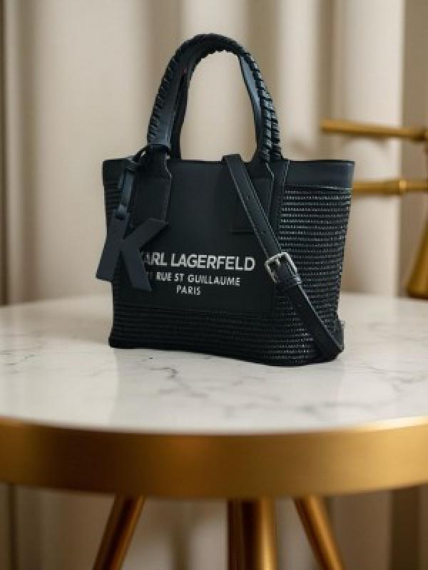 KARL  LAGERFELD  LEATHER  STRUCTURED  HANDHELD  BAG  5123