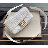 Fendi  Baguette  Jacquard  FF  fabric  Bag  Brown  With  box  5482