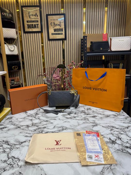 Louis  Vuitton Pochette With Box And Dust Bag Including Carry Bag (Grey)