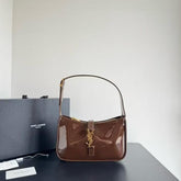 Ysl Saint Laurent Coffee Leather Shoulder Bag With OG Box & Dust Bag 903 2 Coffee