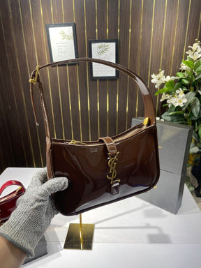 Ysl Saint Laurent Coffee Leather Shoulder Bag With OG Box & Dust Bag 903 2 Coffee