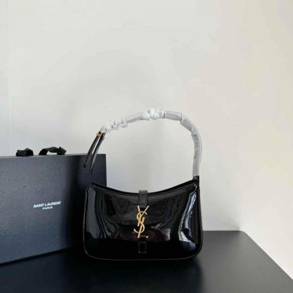 Ysl Saint Laurent Black Leather Shoulder Bag With OG Box & Dust Bag 903 2 Black