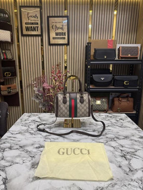 Gucci  Speedy  Top  Handle  Bag  Gg  Ophidia  with  dustbag