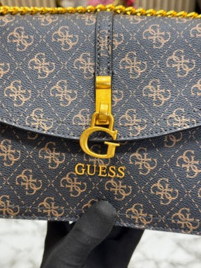 GUESS G JAMES LOGO SHOULDER BAG WITH OG BOX AND DUST BAG PREMIUM QUALITY (COFFEE)