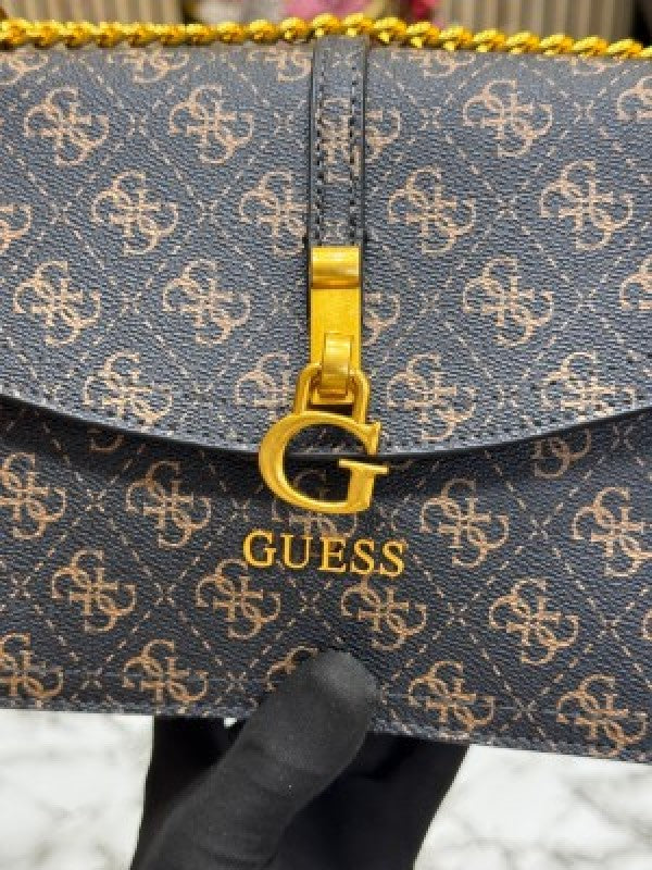 GUESS G JAMES LOGO SHOULDER BAG WITH OG BOX AND DUST BAG PREMIUM QUALITY (COFFEE)