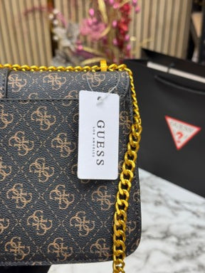 GUESS G JAMES LOGO SHOULDER BAG WITH OG BOX AND DUST BAG PREMIUM QUALITY (COFFEE)