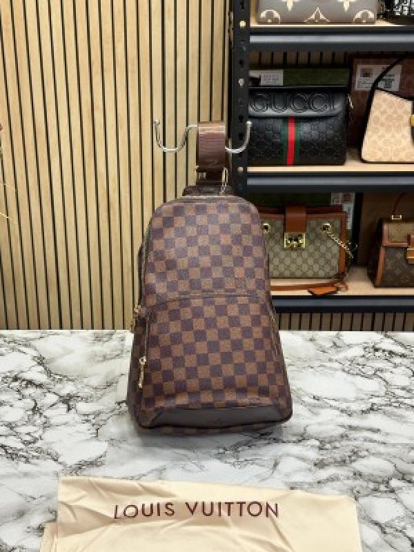 LOUIS  VUITTON CROSSBODY BAG WITH DUST BAG (BROWN CHECKS) (S2)