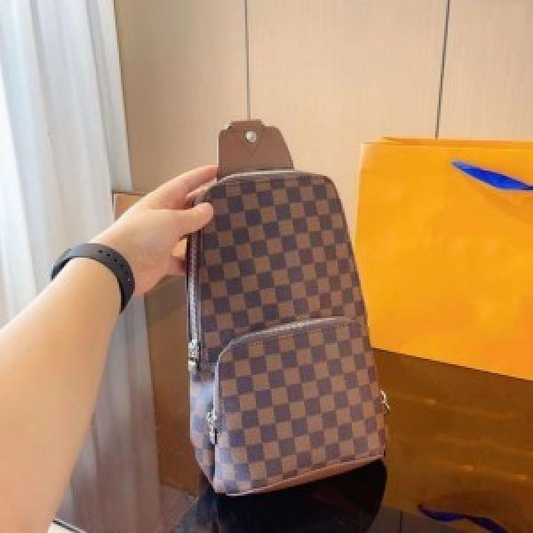LOUIS  VUITTON CROSSBODY BAG WITH DUST BAG (BROWN CHECKS) (S2)