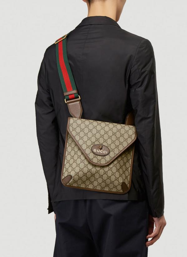 Gucci  GG  Supreme  Web  Neo  Vintage  Medium  Messenger  Beige  New  Acero  With  Dust  Bag  698604