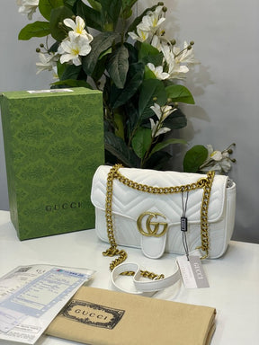 Gucci  Marmont  white  with  og  box(7726 white)