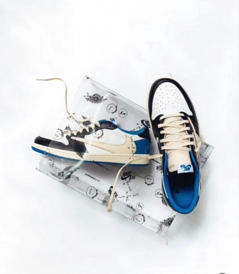 Nik Air jordan low x travis fragments blue semi ua same box packag