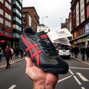 Onitsuka Tiger Mexico 66 Black Classic Red Sneakers For Men