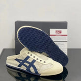 Onitsuk a Tiger Mexico 66 Sabot Half Cut Shoe Sneaker Cream Navy