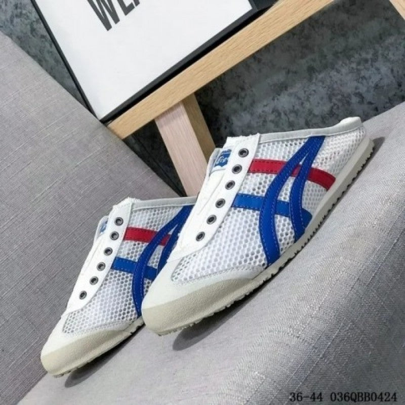 Onitsuka Tiger Mexico 66 Sabot Half Cut Shoe Sneaker White Blue Red