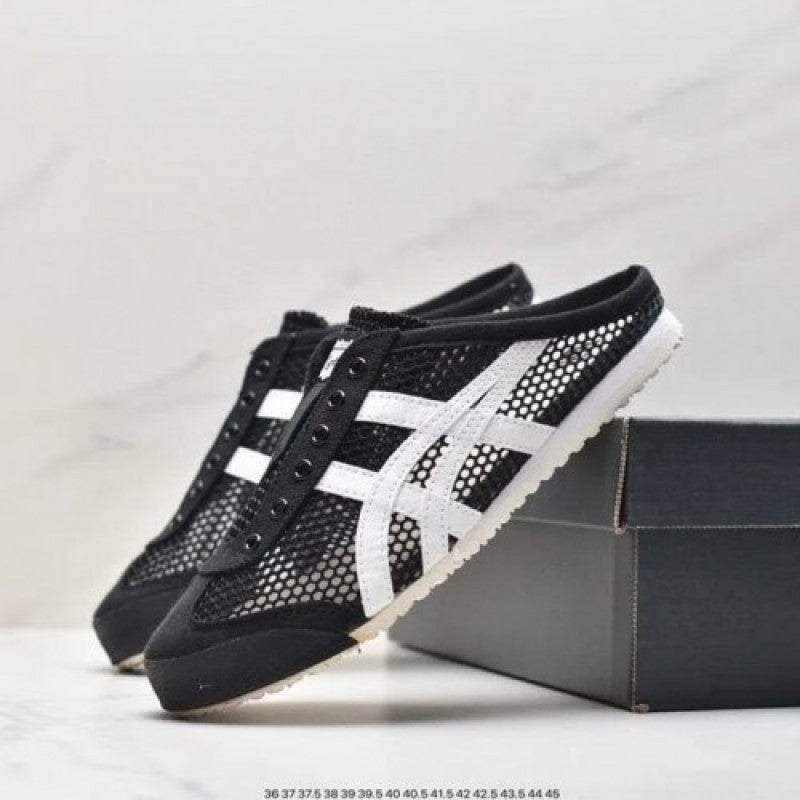 Onitsuk a Tiger Mexico 66 Sabot Half Cut Shoe Sneaker Black White Fix