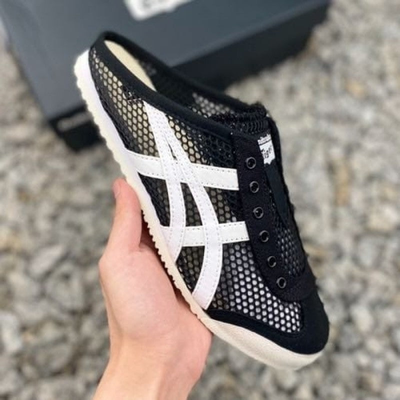 Onitsuk a Tiger Mexico 66 Sabot Half Cut Shoe Sneaker Black White Fix