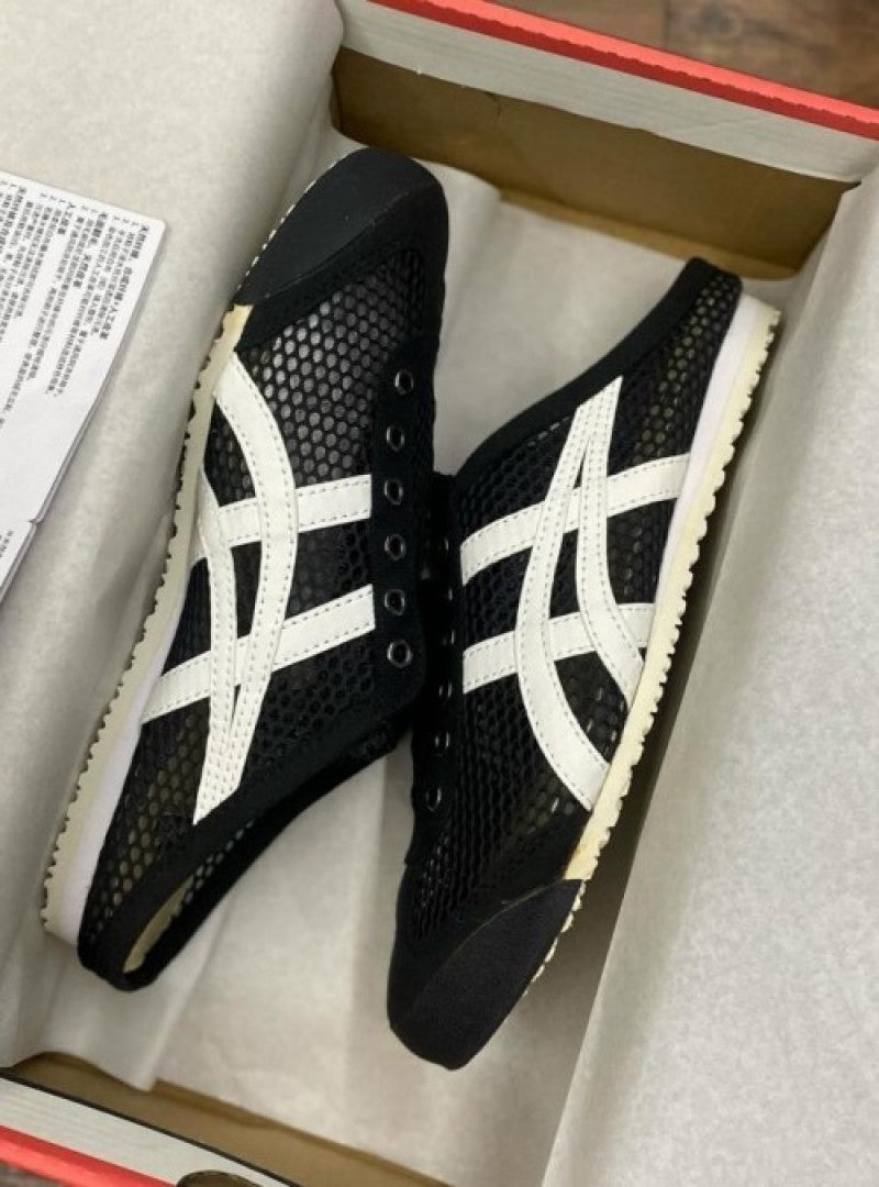 Onitsuk a Tiger Mexico 66 Sabot Half Cut Shoe Sneaker Black White Fix