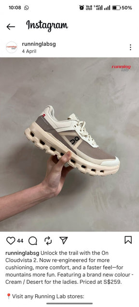 On Running Cloudvista 2 Desert Cream