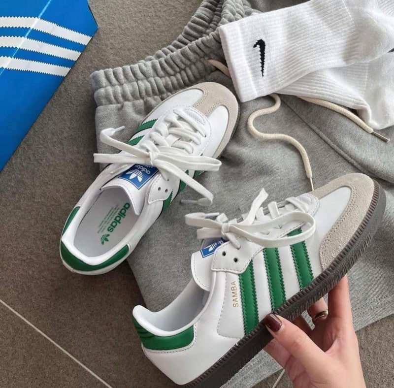 Adidaass samba white green