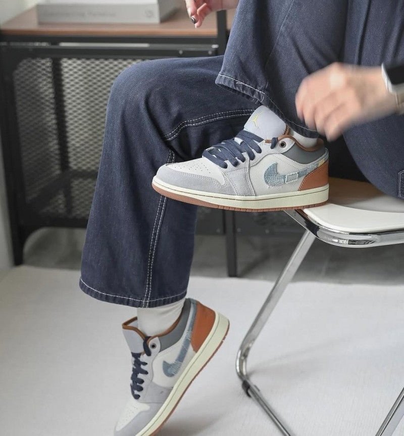 E Air jordan 1 low se repAired denim swoosh