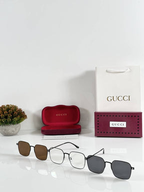 Gucci 1016 Attachment Black White Black Brown