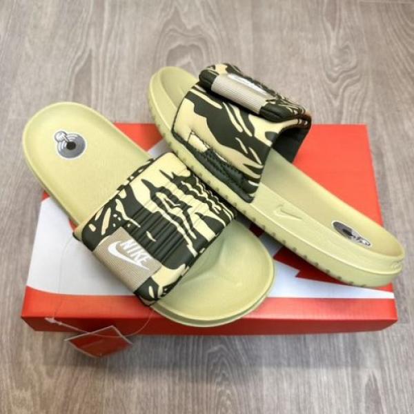 154 Nike offcourt Camo Olive Green Adjust Premium Slide