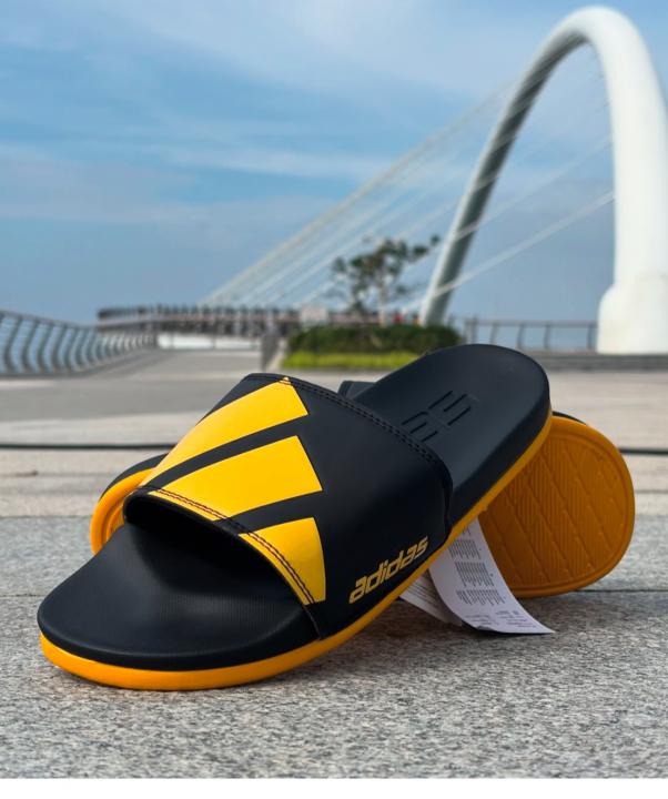 151 Adidas Adilette Musterd Yellow Black Premium Slide
