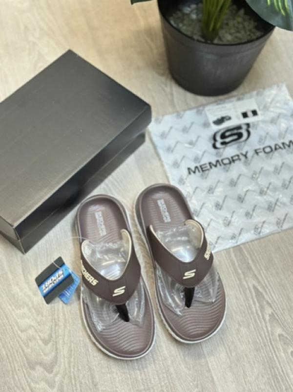 109 Skechers Hyper Slides Wild Side Coffee Premium Thong Flipflop