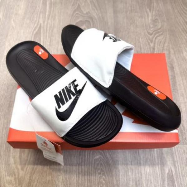 143 Nike Victori One White Black Flipflop
