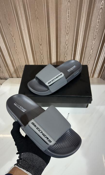 170 Skechers Hyper Burst Grey Premium Slides
