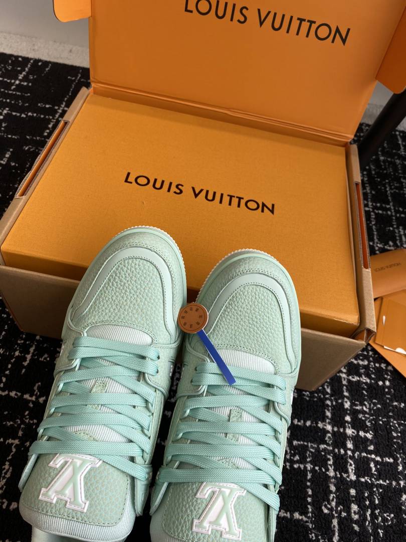 LouisVuitton Lv Trainer Mint Green Double Box Premium Shoes