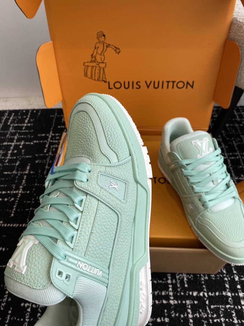 LouisVuitton Lv Trainer Mint Green Double Box Premium Shoes