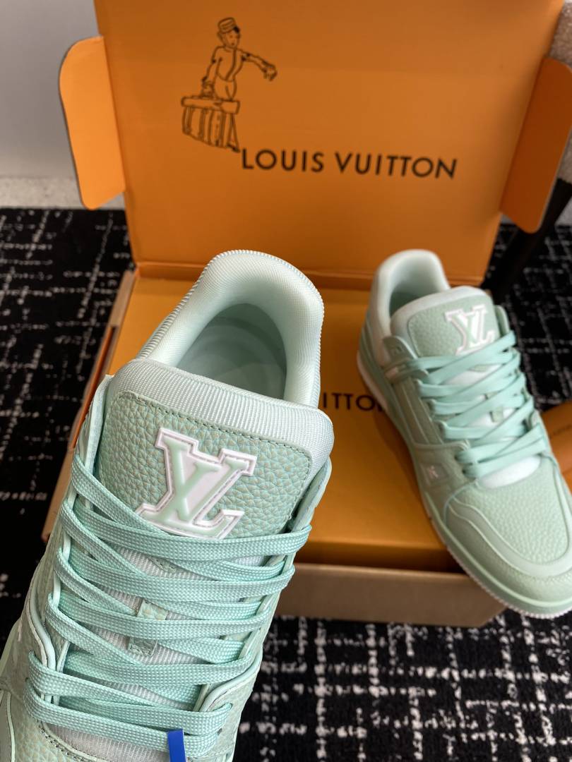 LouisVuitton Lv Trainer Mint Green Double Box Premium Shoes