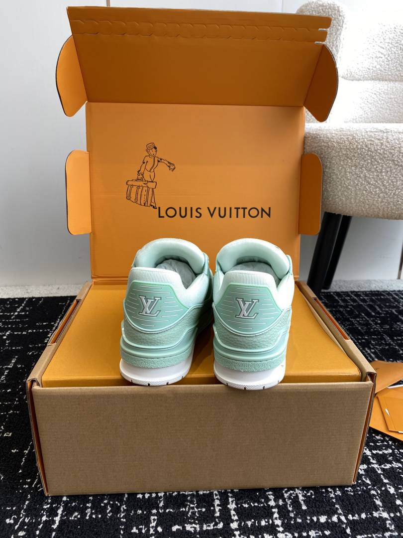 LouisVuitton Lv Trainer Mint Green Double Box Premium Shoes