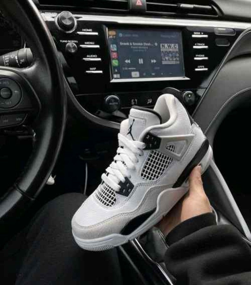 Air Jordan Retro 4 Military Black For Mens Semi UA