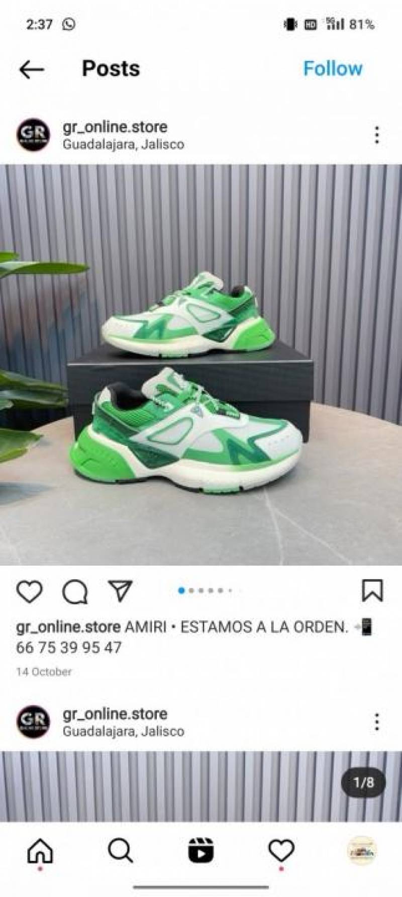 Amirrii MA Runner sneaker For Mens white Green