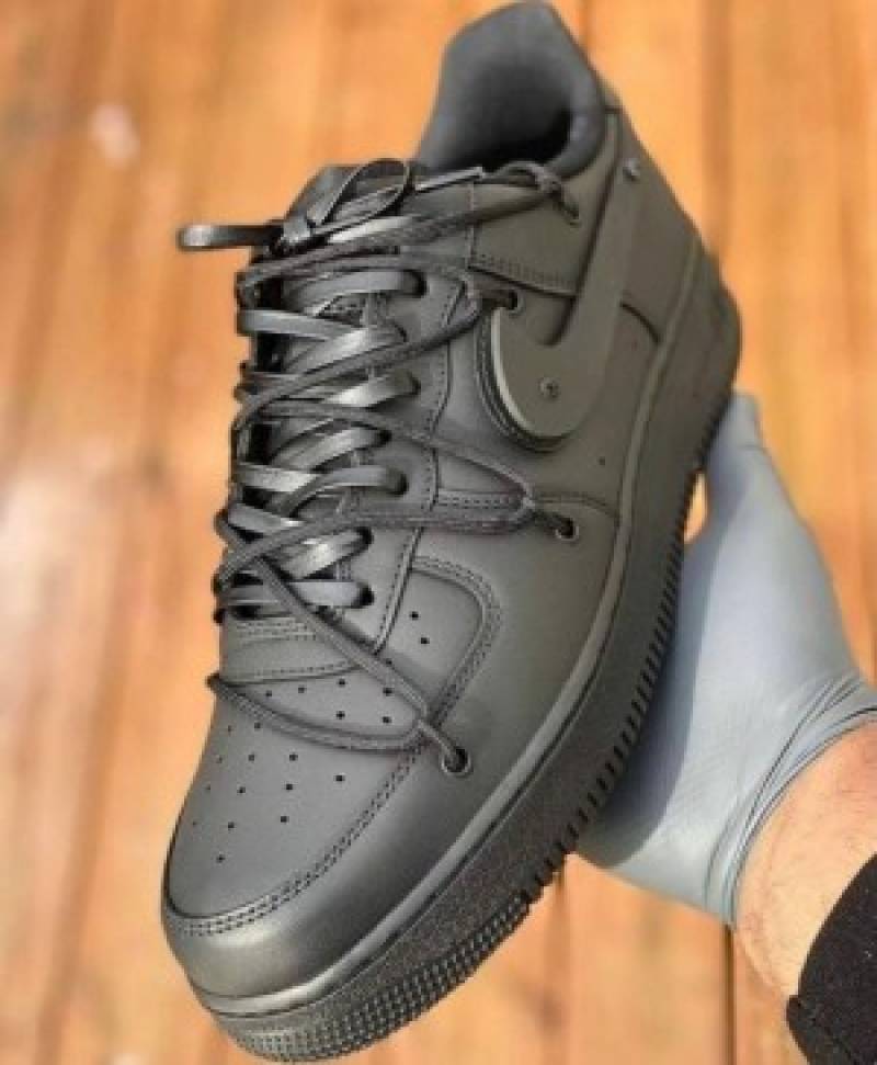 Nike Airforce 1 black leatherrope