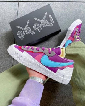 kaws x sacai x sb blazer low purple